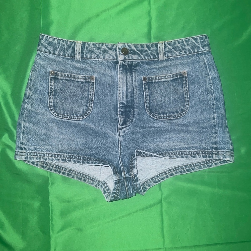 Saint Laurent Paris High Rise Denim Mini Shorts size 31- Runs Small